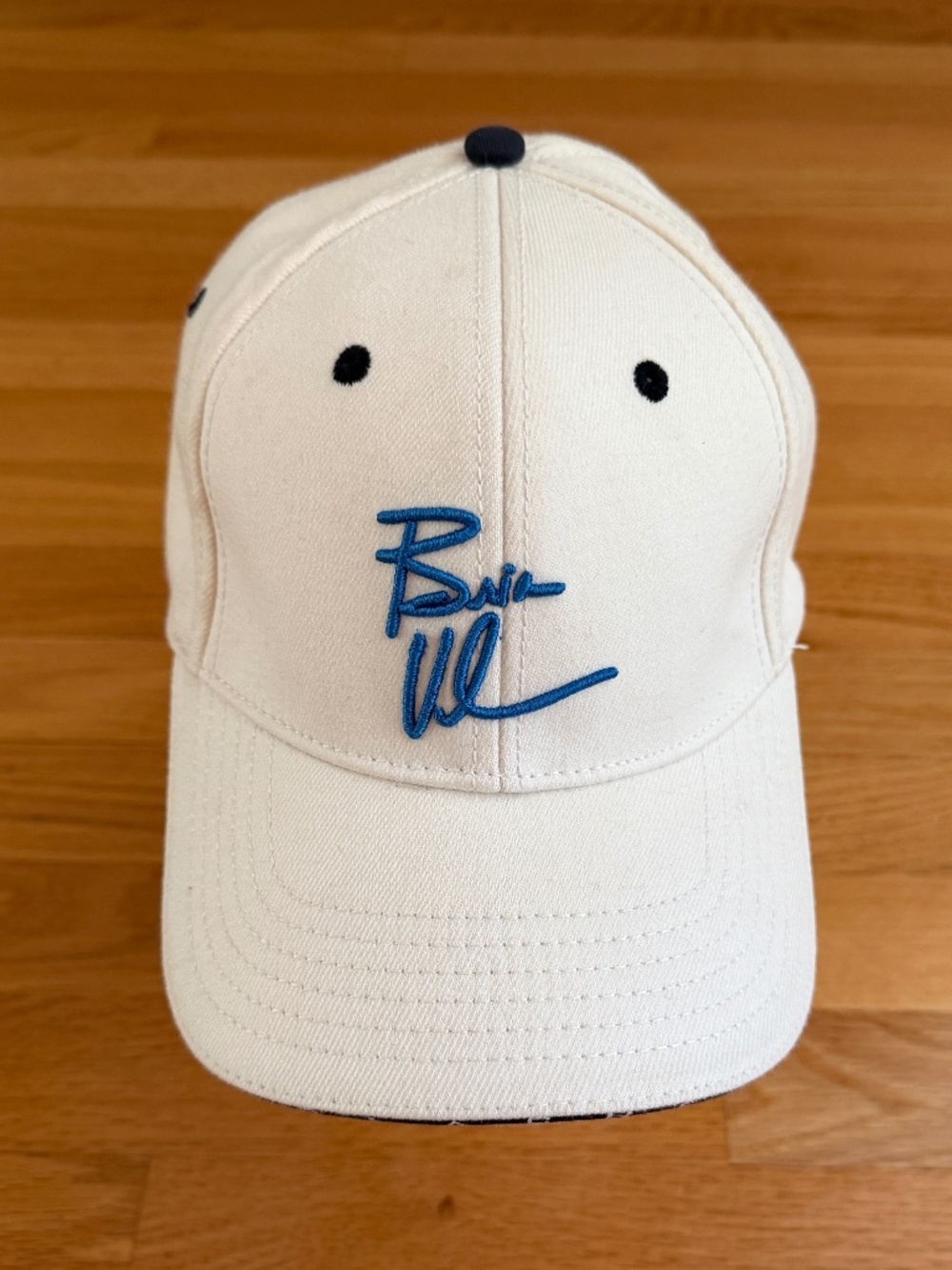 Brian Urlacher Hat Cap White with Blue Embroidered Signature